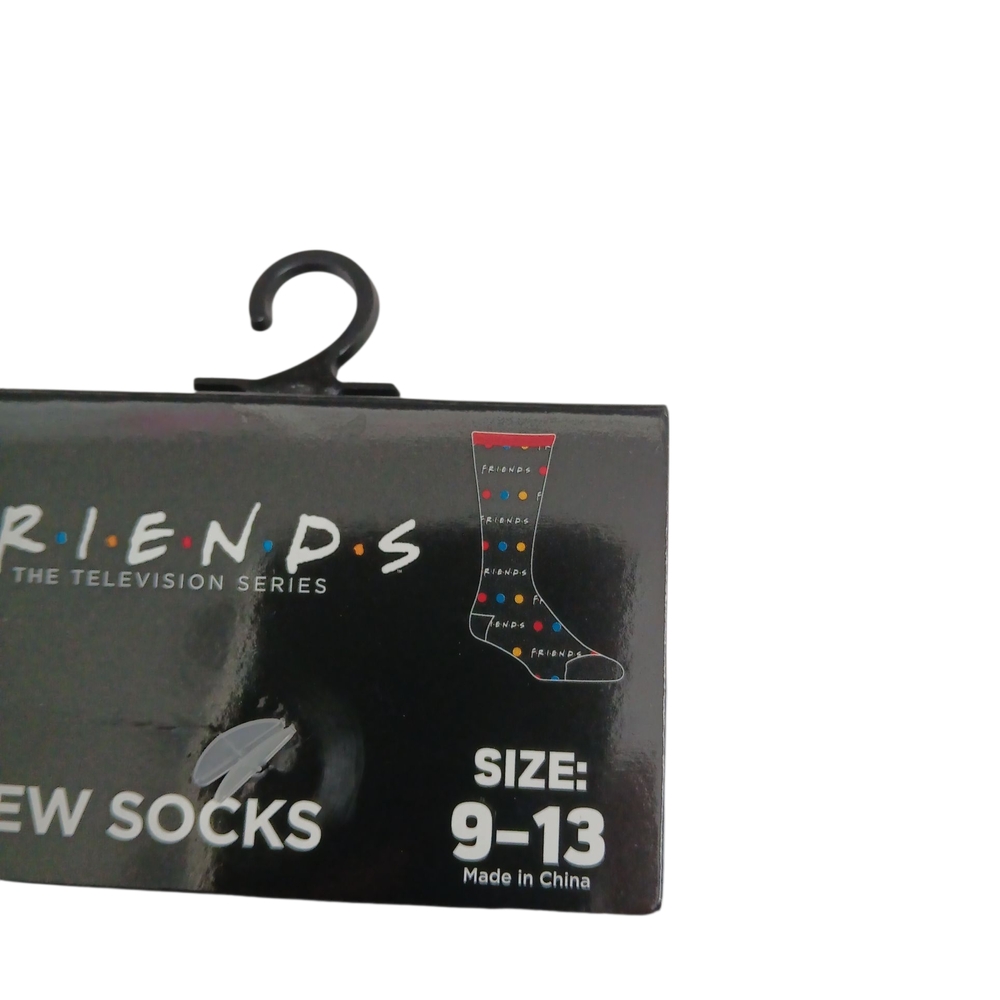 FRIENDS Black Crew Socks with Colorful Dots